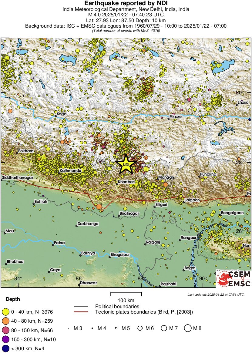 regional historical seismicity