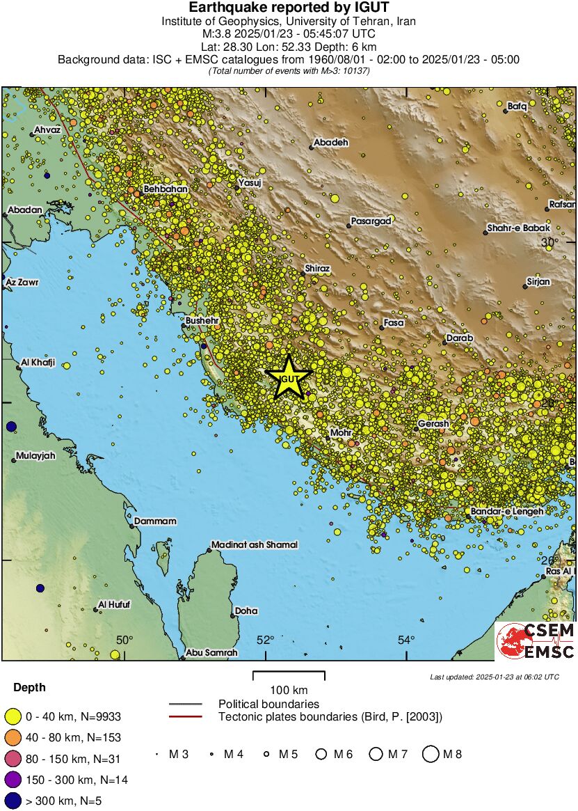 regional historical seismicity