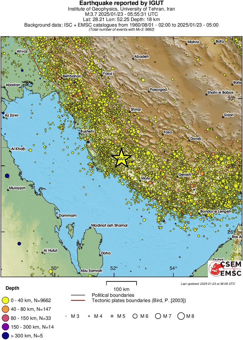 regional historical seismicity