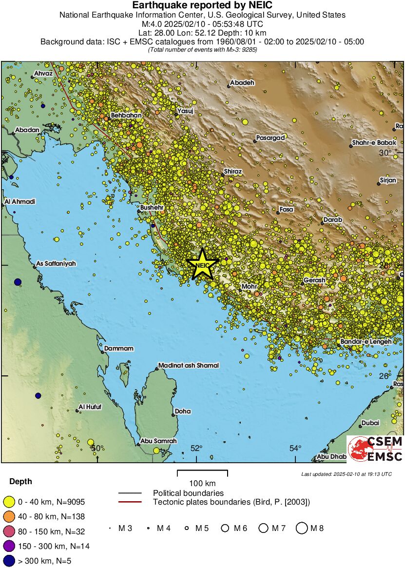 regional historical seismicity