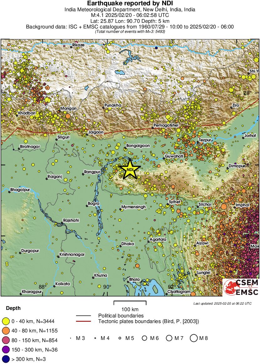 regional historical seismicity