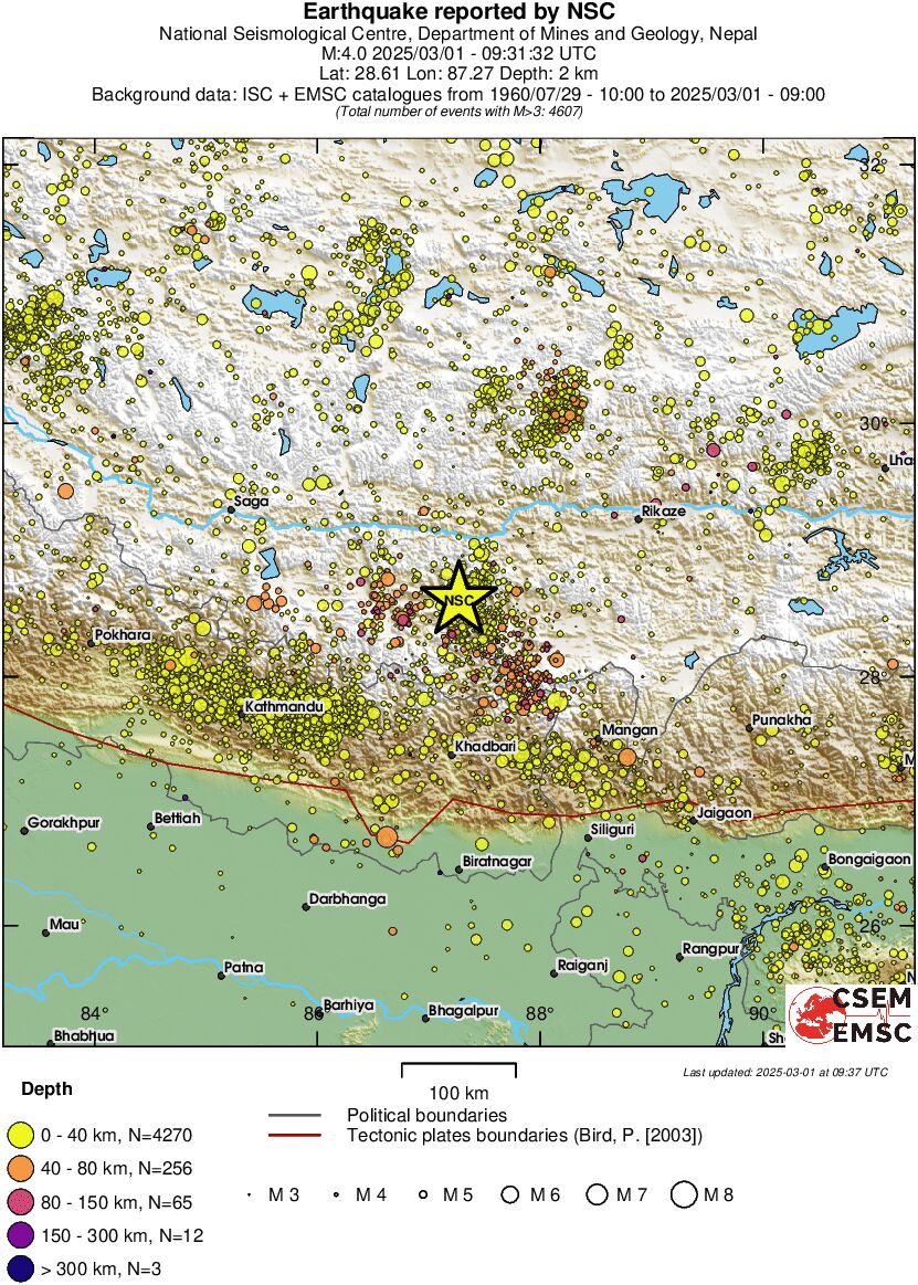 regional historical seismicity