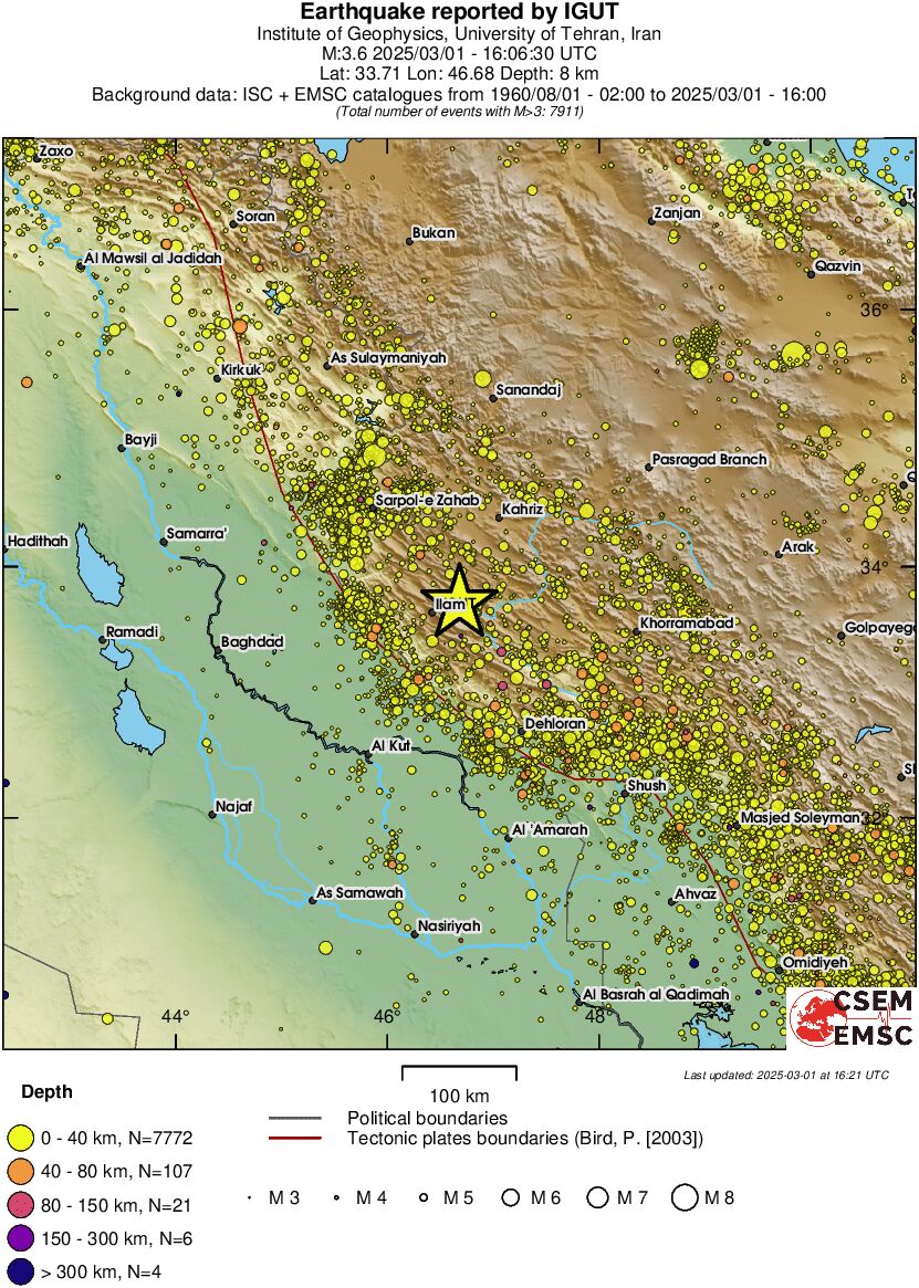 regional historical seismicity