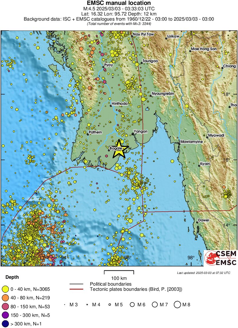 regional historical seismicity