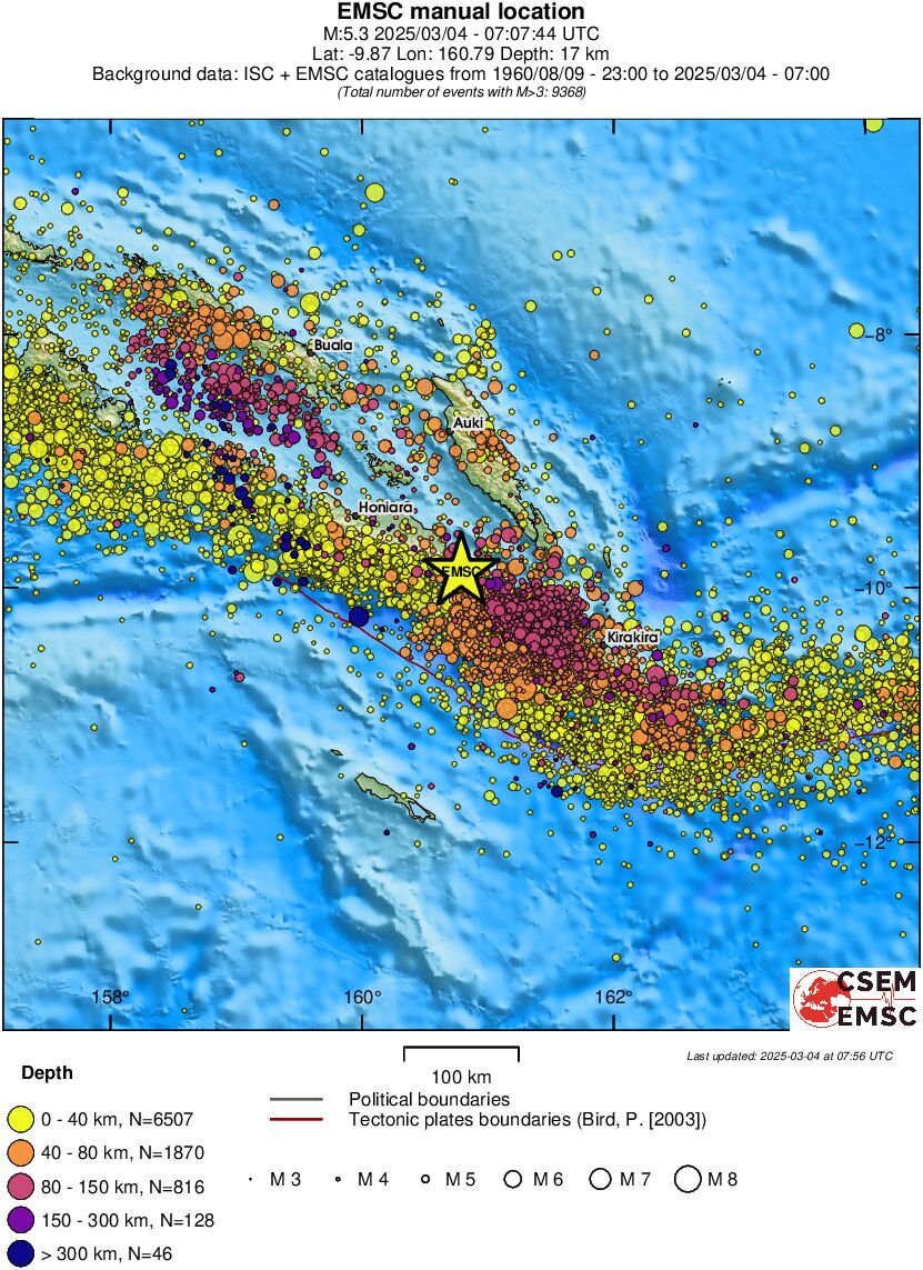 regional historical seismicity