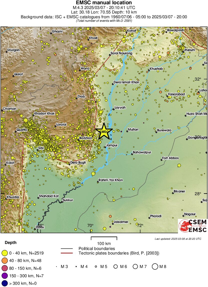 regional historical seismicity