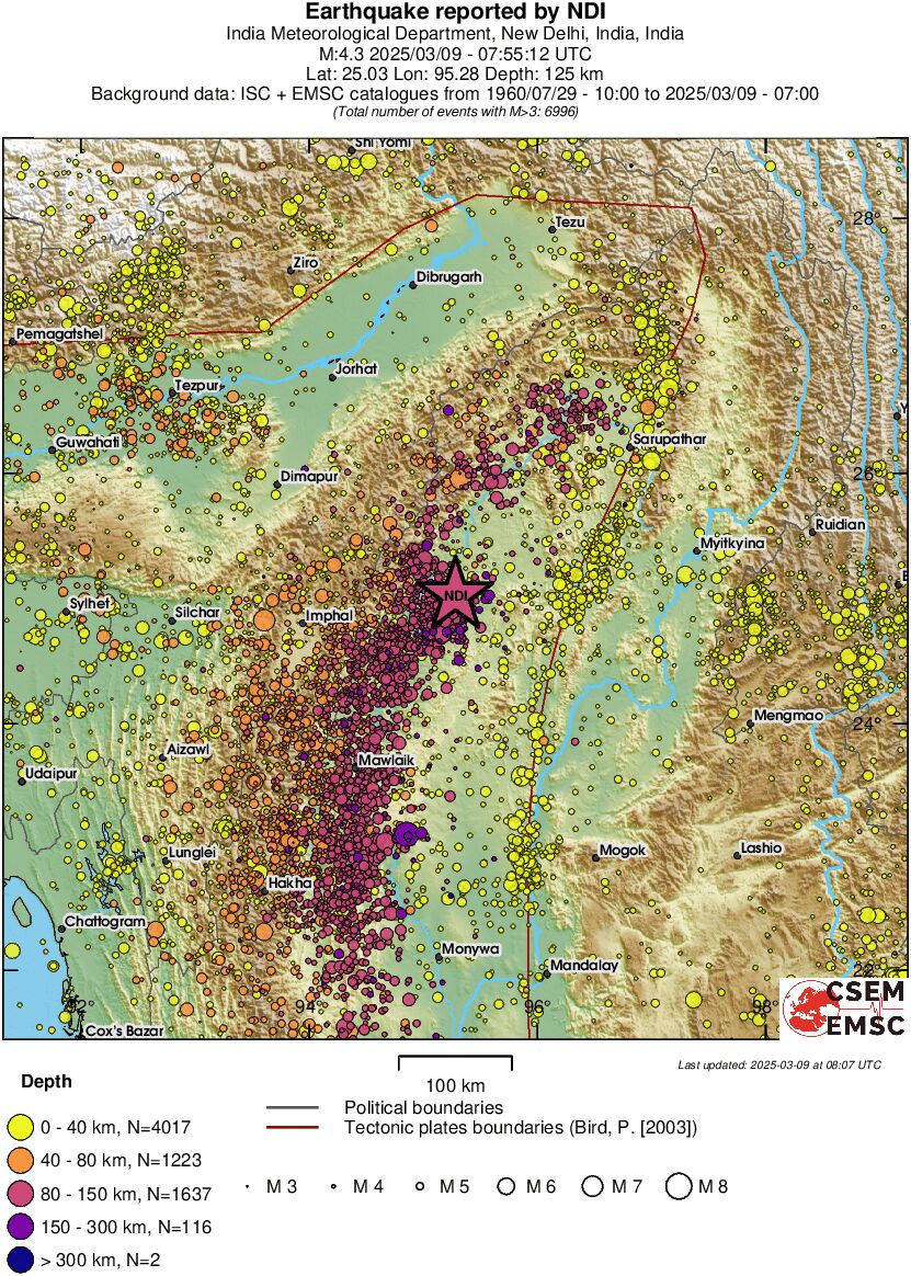 regional historical seismicity