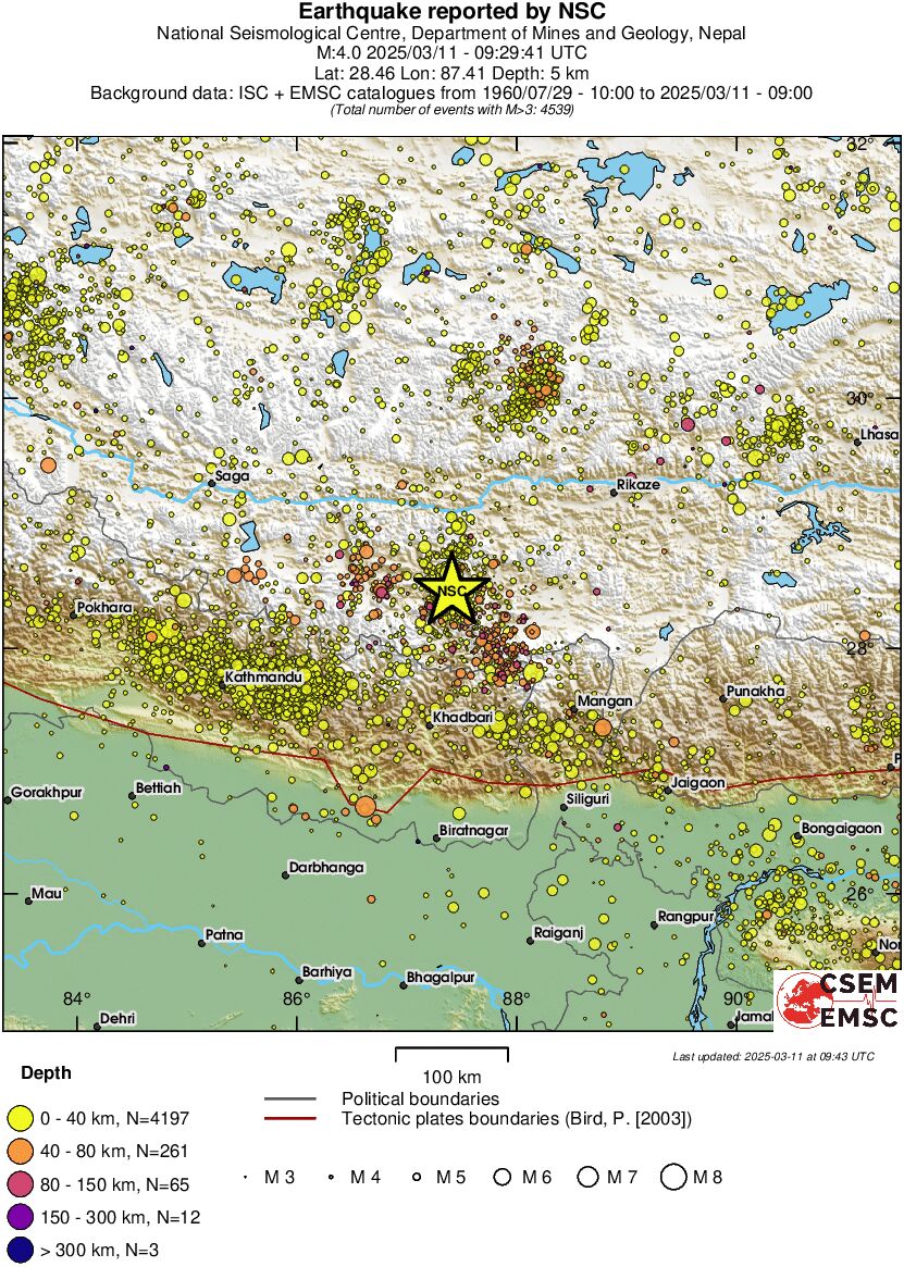 regional historical seismicity