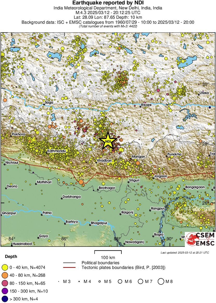 regional historical seismicity