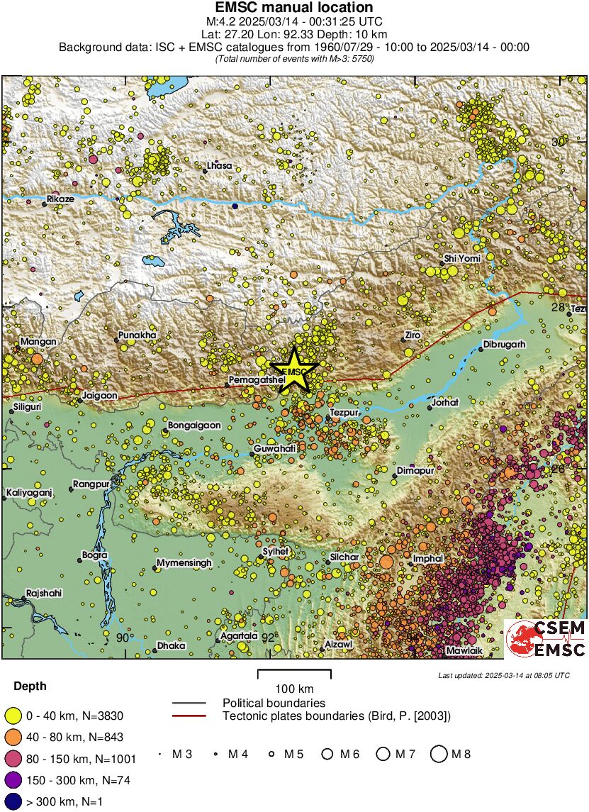 regional historical seismicity