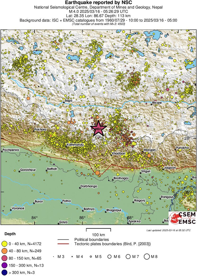 regional historical seismicity