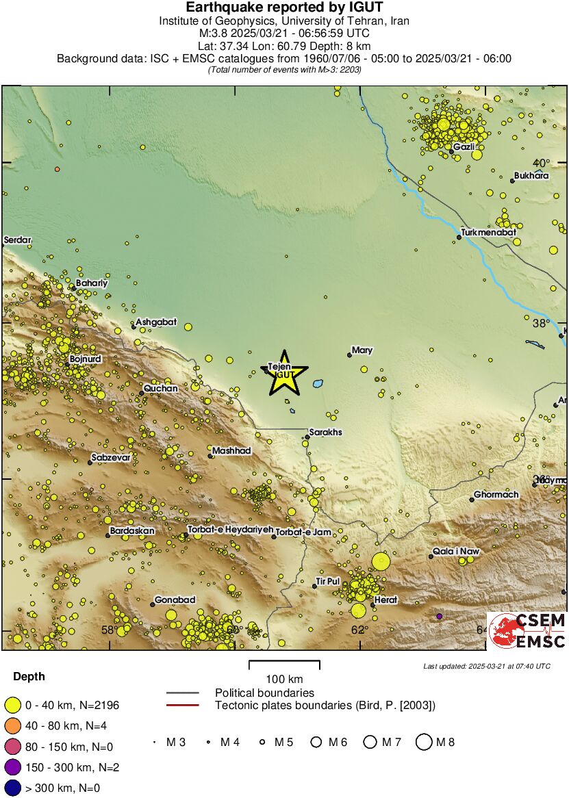 regional historical seismicity