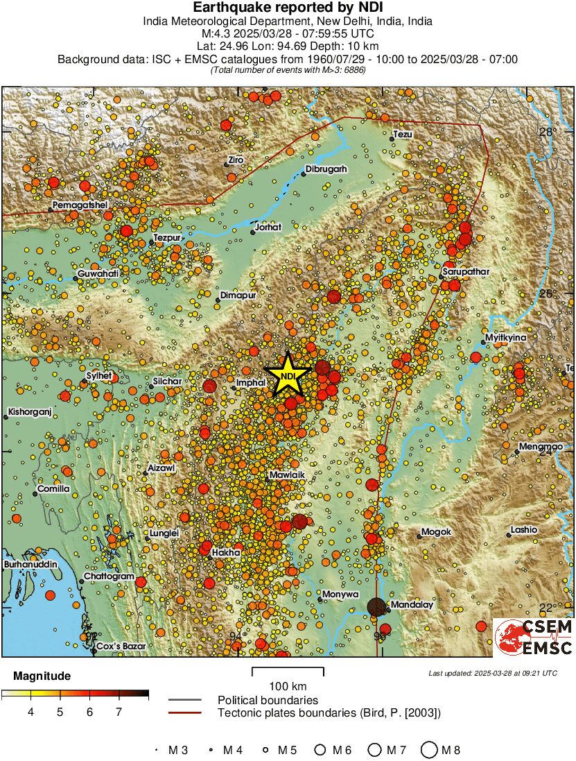 regional magnitude historical seismicity
