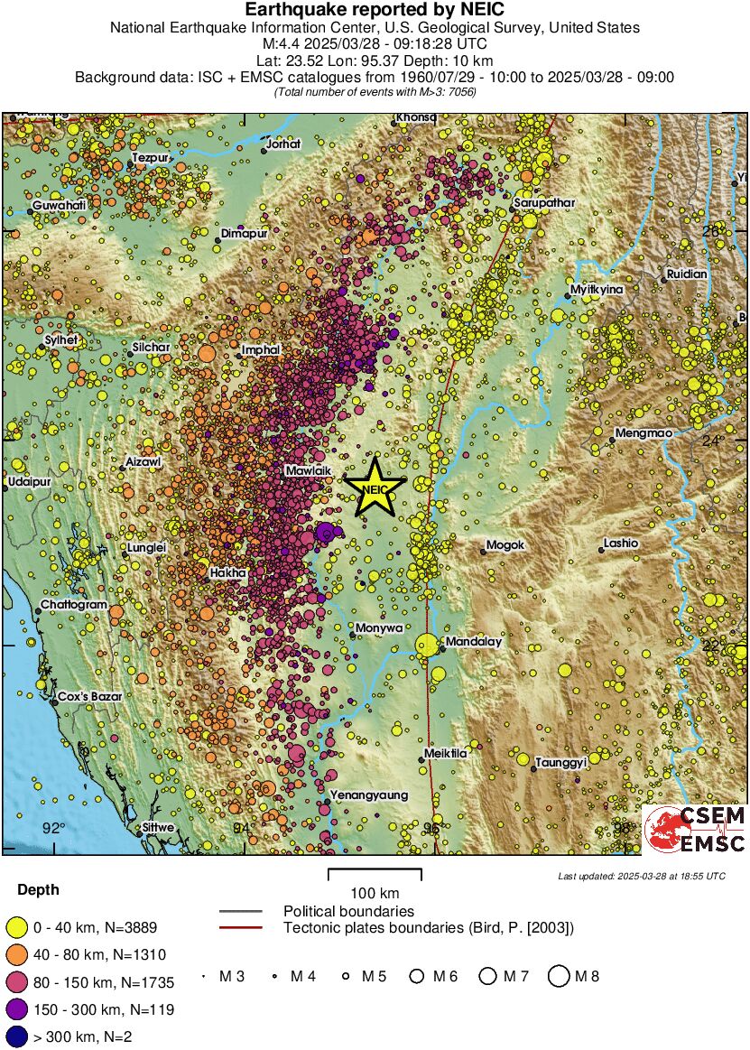 regional historical seismicity