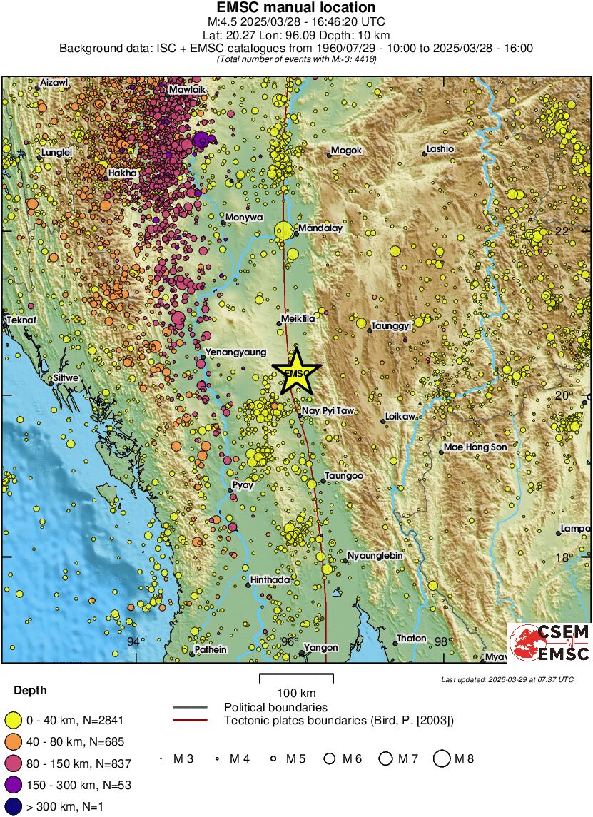 regional historical seismicity