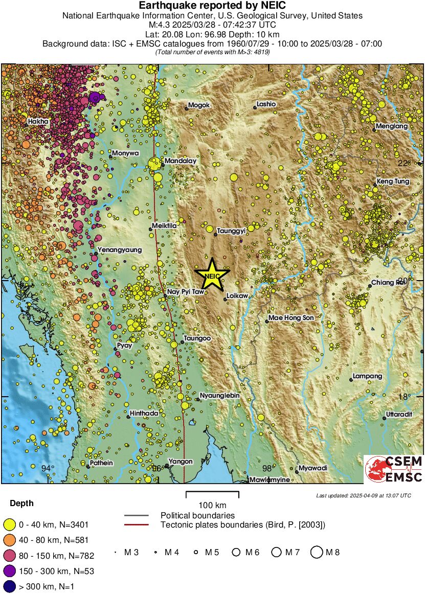 regional historical seismicity