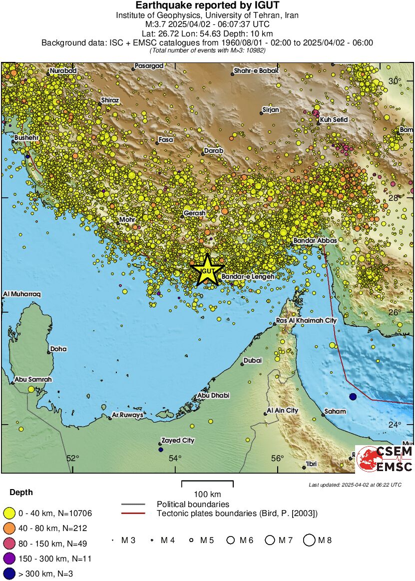 regional historical seismicity