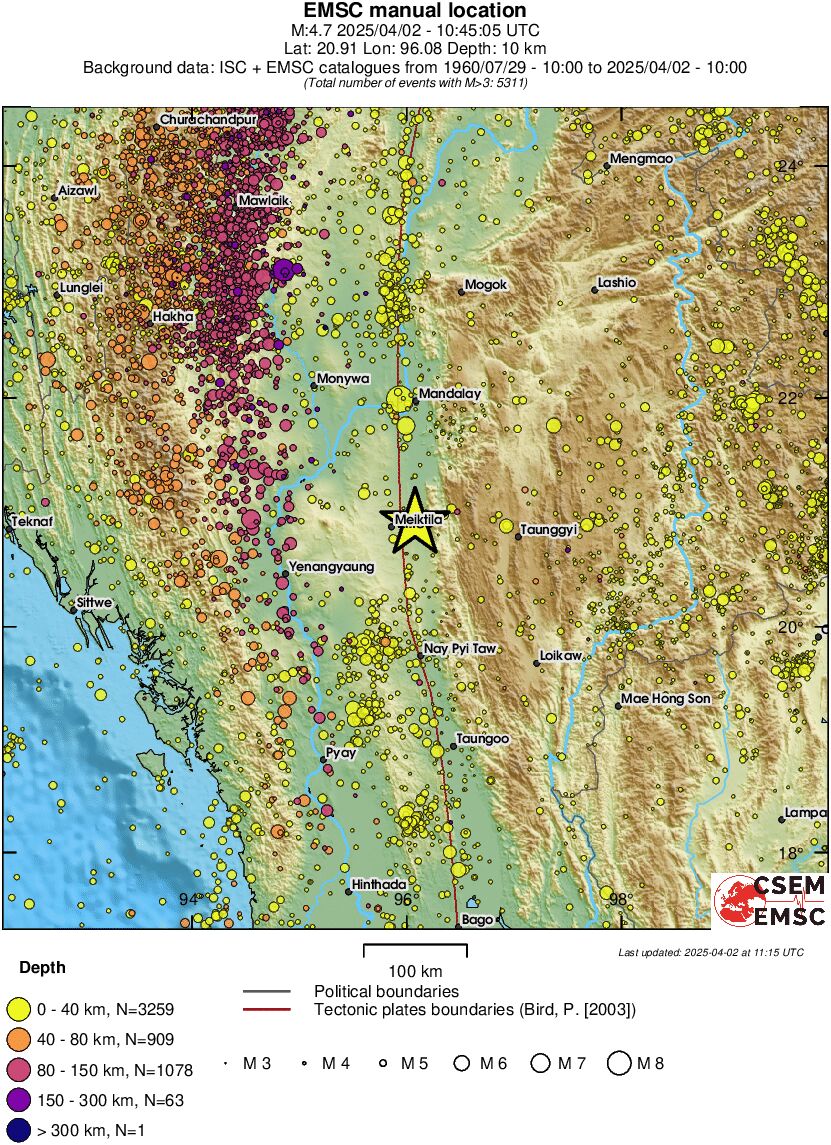 regional historical seismicity
