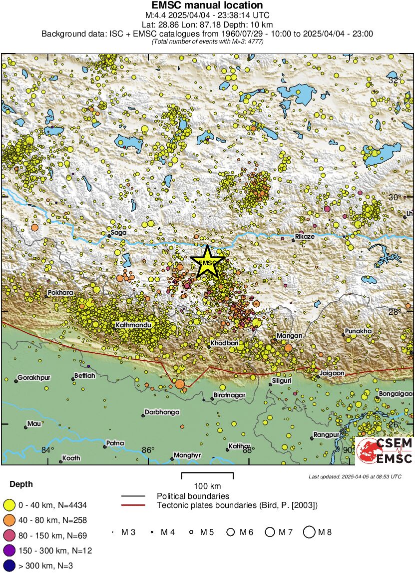 regional historical seismicity