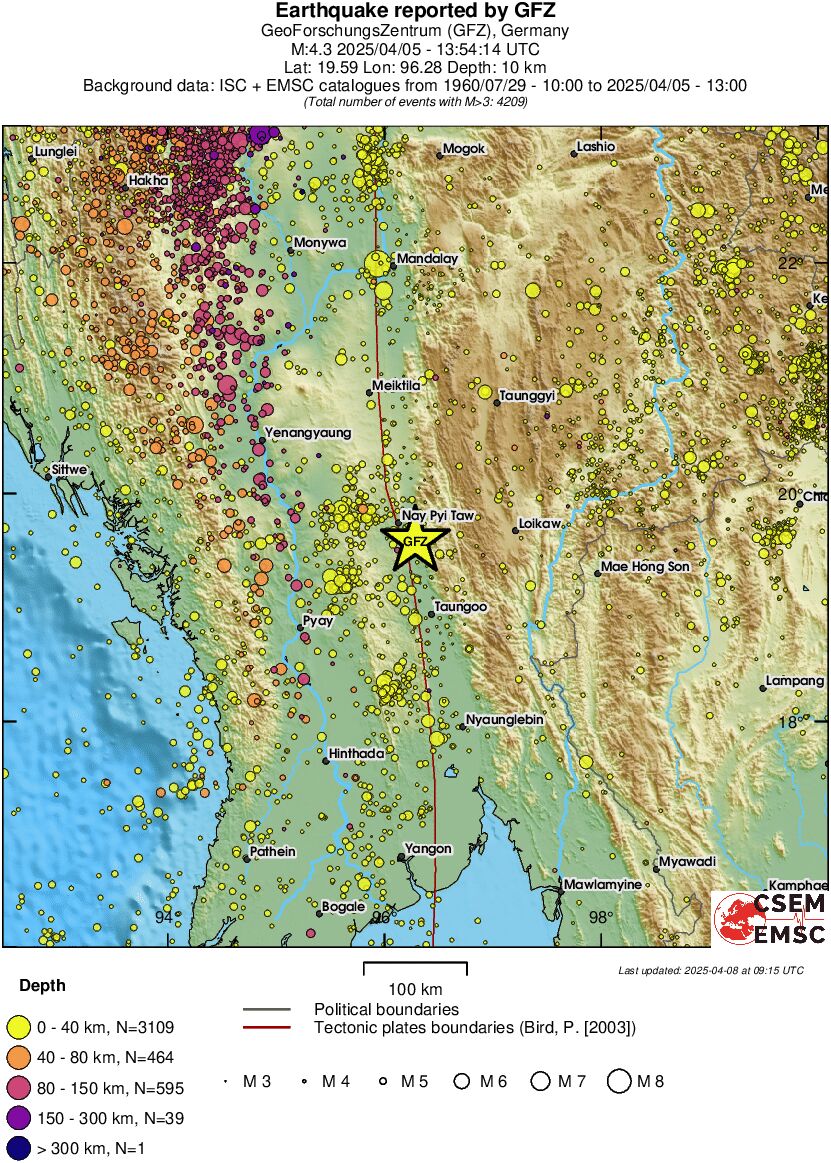 regional historical seismicity