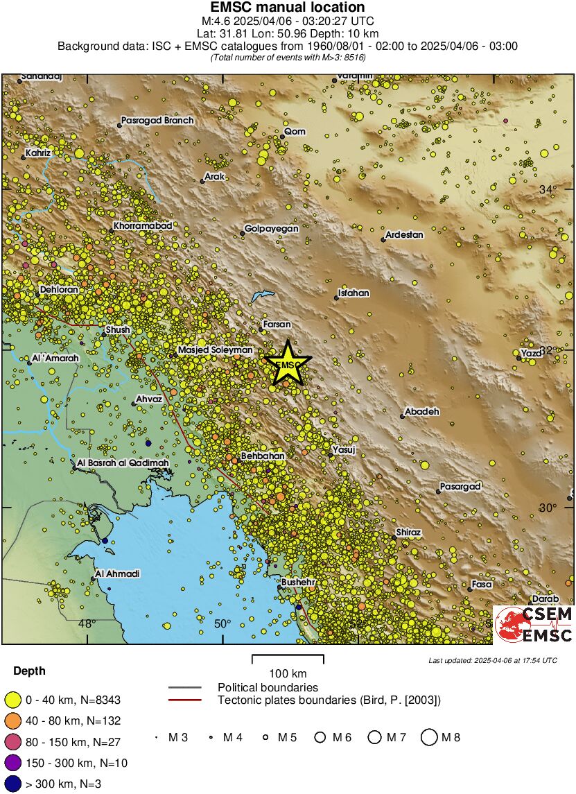 regional historical seismicity