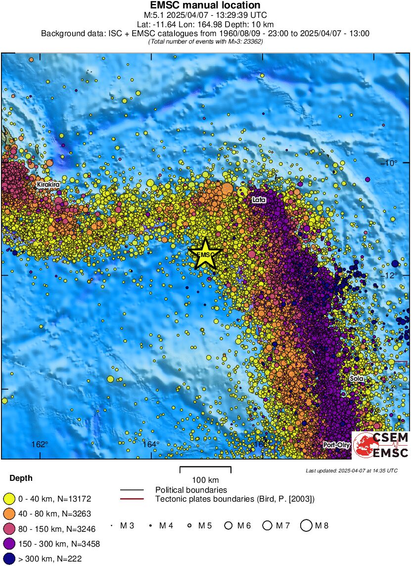 regional historical seismicity