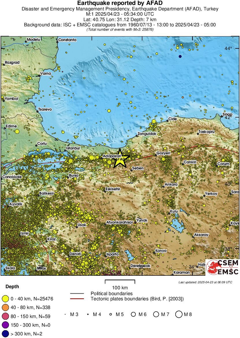 regional historical seismicity