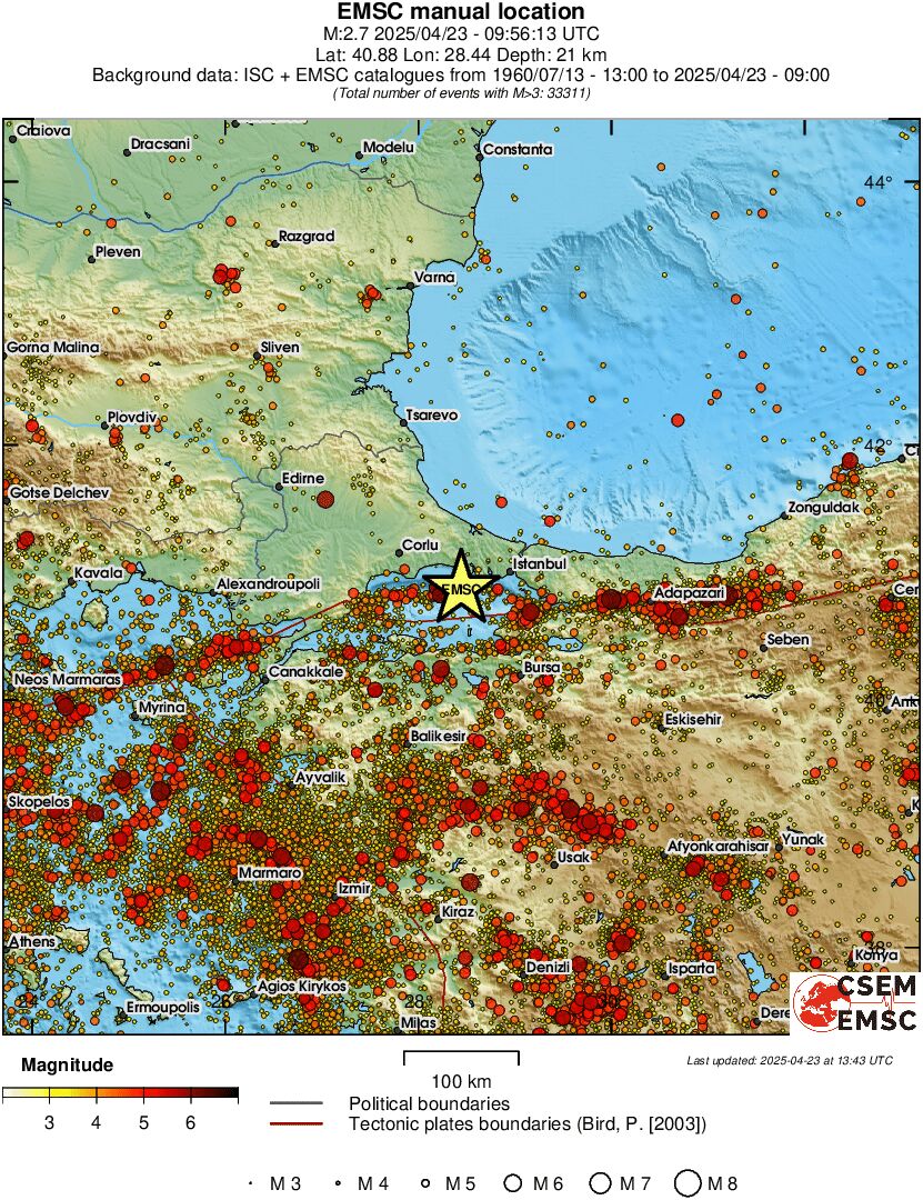 regional magnitude historical seismicity