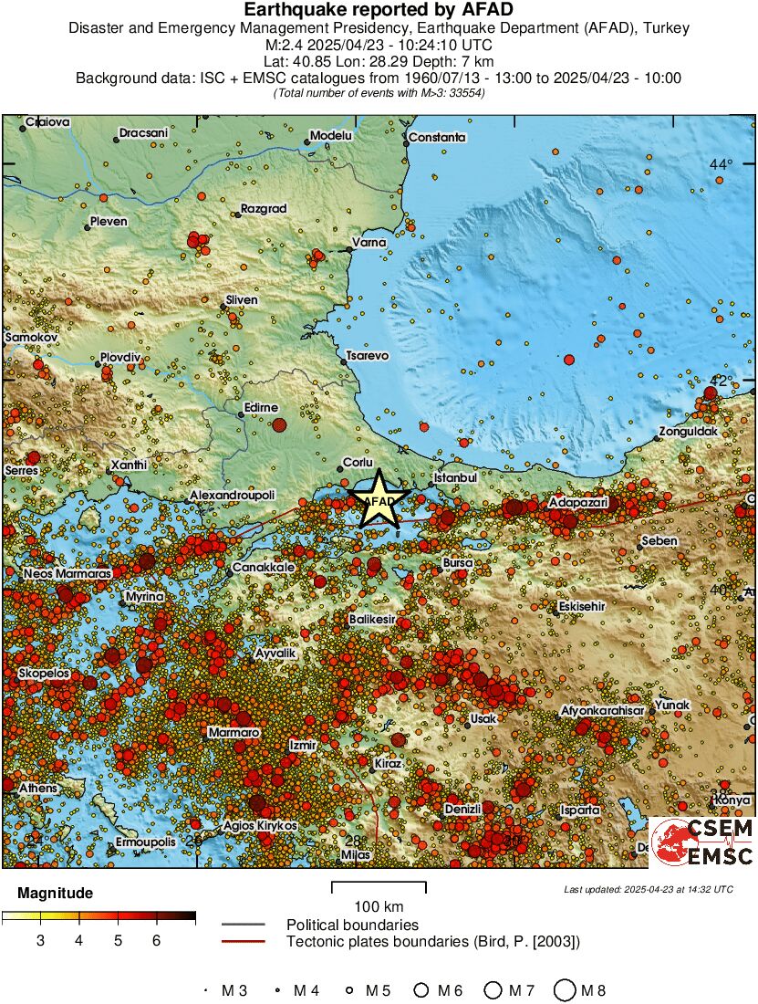 regional magnitude historical seismicity