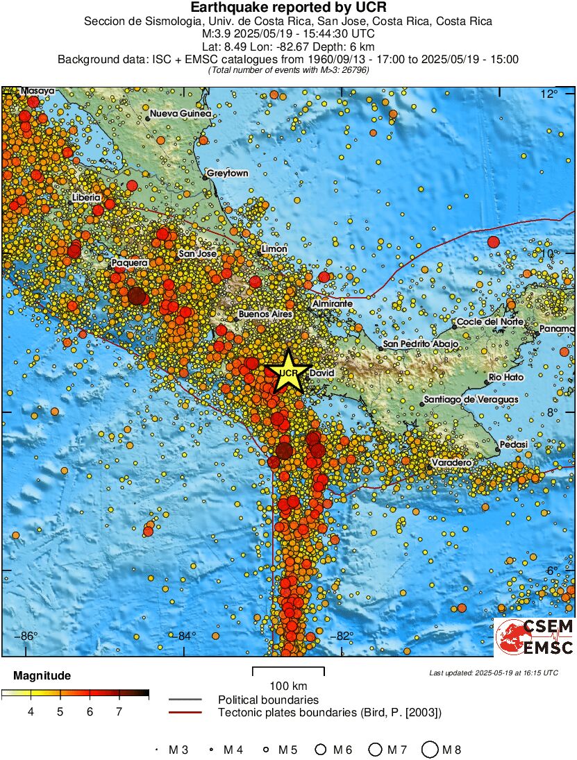 regional magnitude historical seismicity