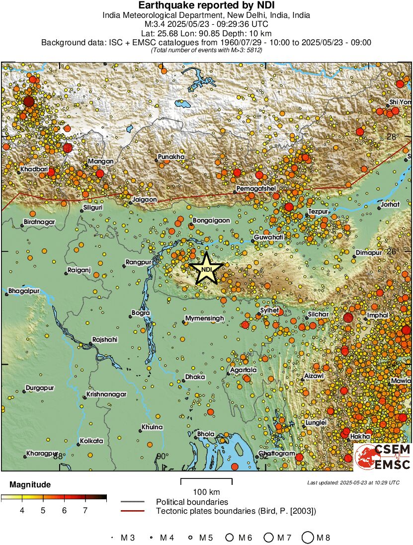 regional magnitude historical seismicity