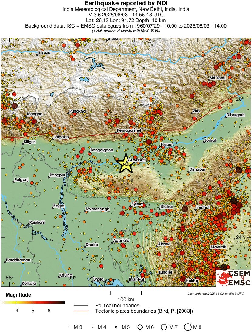 regional magnitude historical seismicity