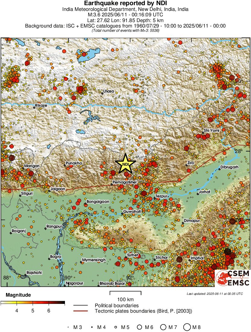 regional magnitude historical seismicity