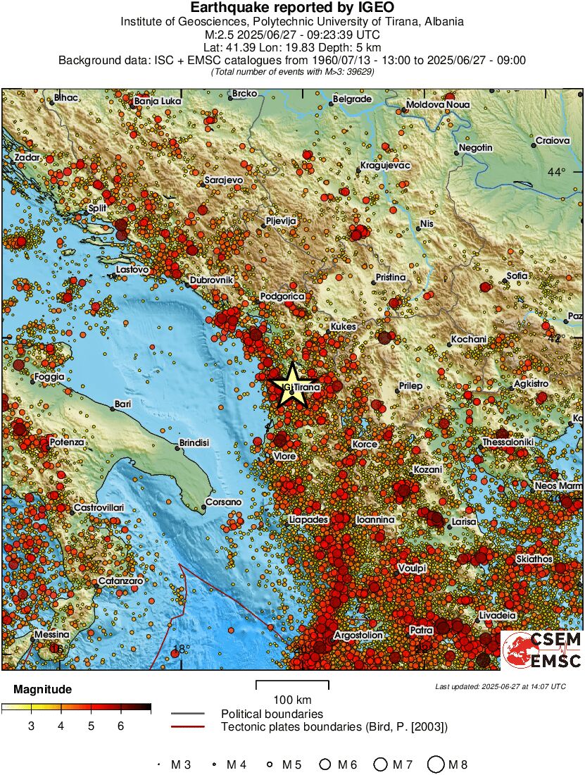 regional magnitude historical seismicity