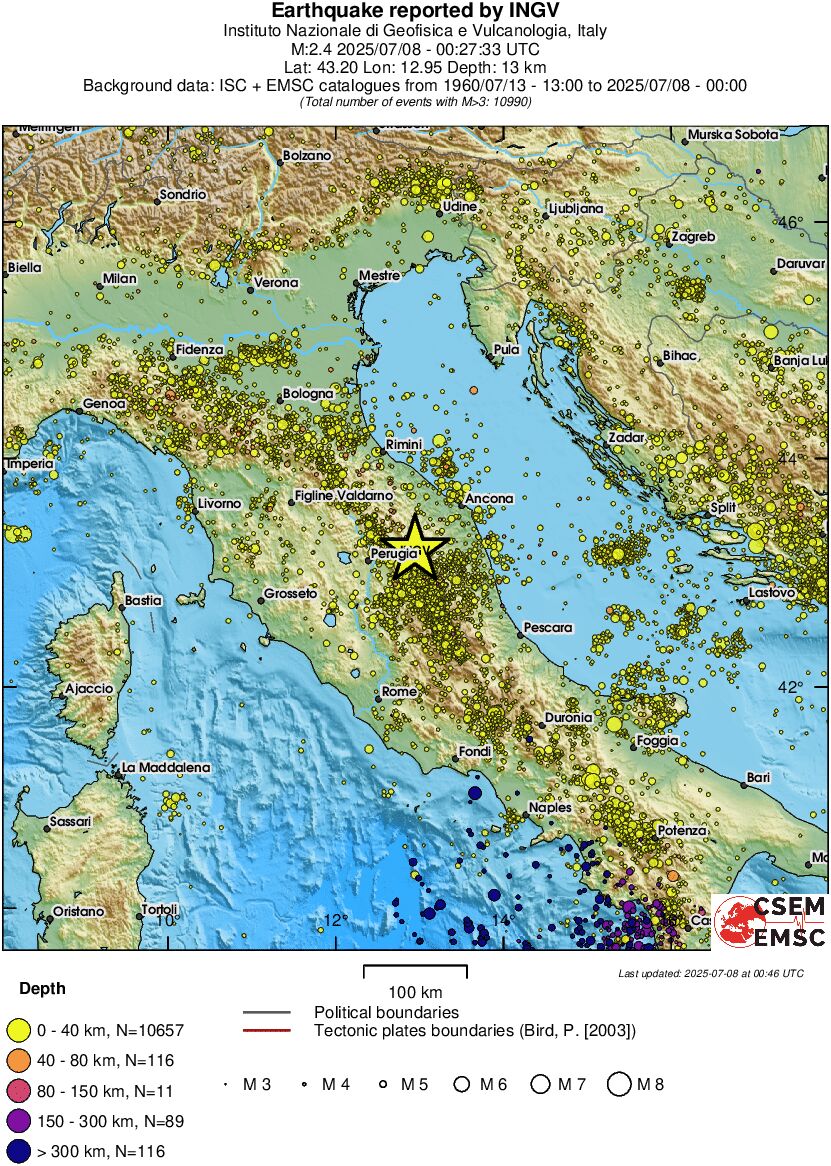 regional historical seismicity