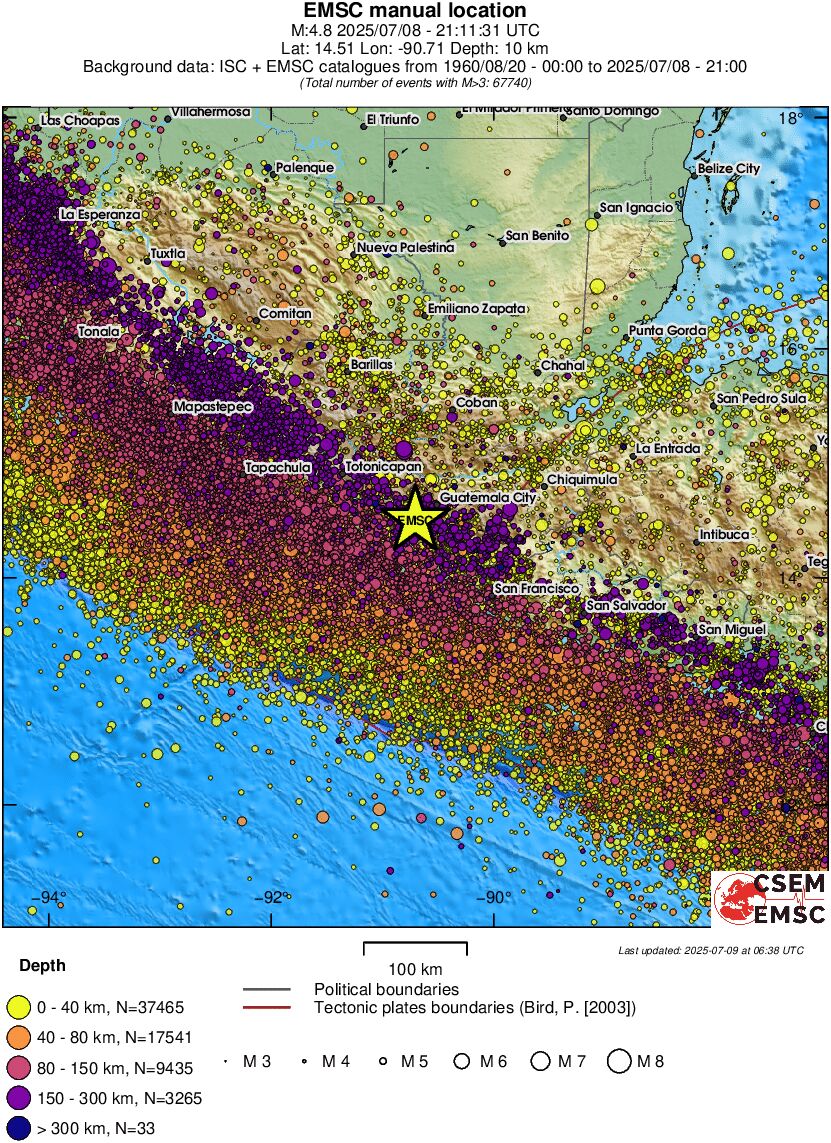 regional historical seismicity