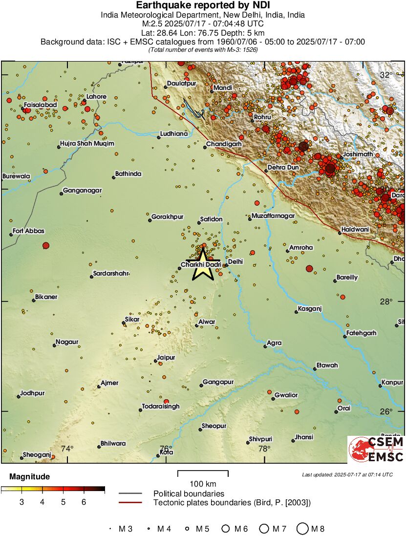 regional magnitude historical seismicity