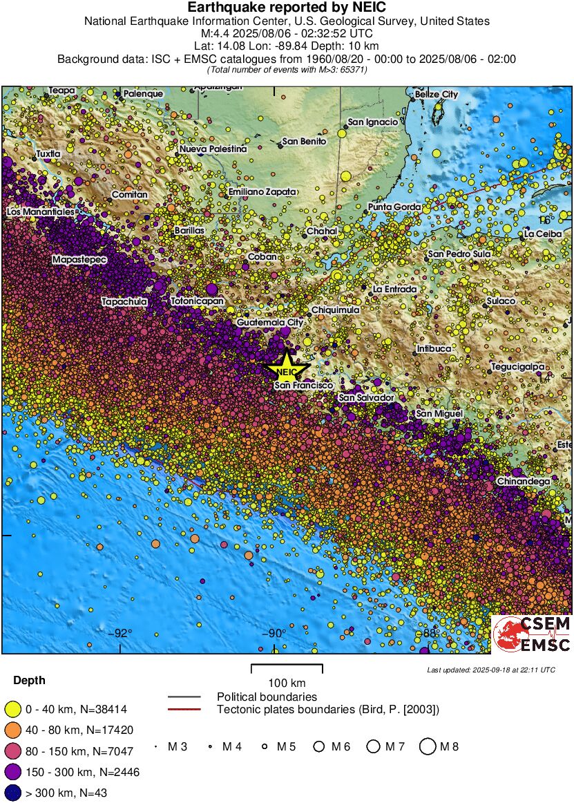 regional historical seismicity
