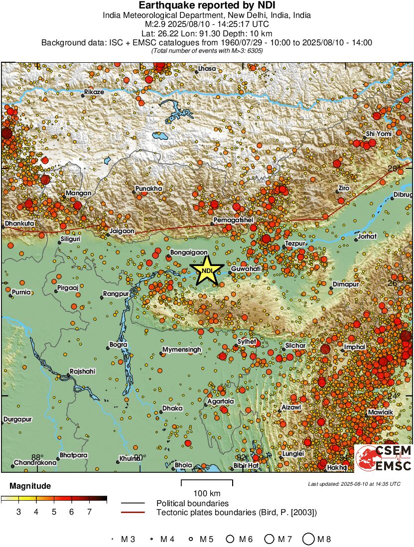 regional magnitude historical seismicity