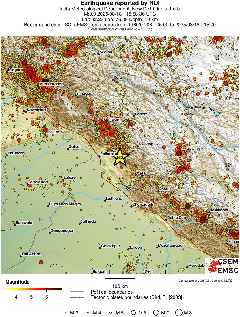 regional magnitude historical seismicity