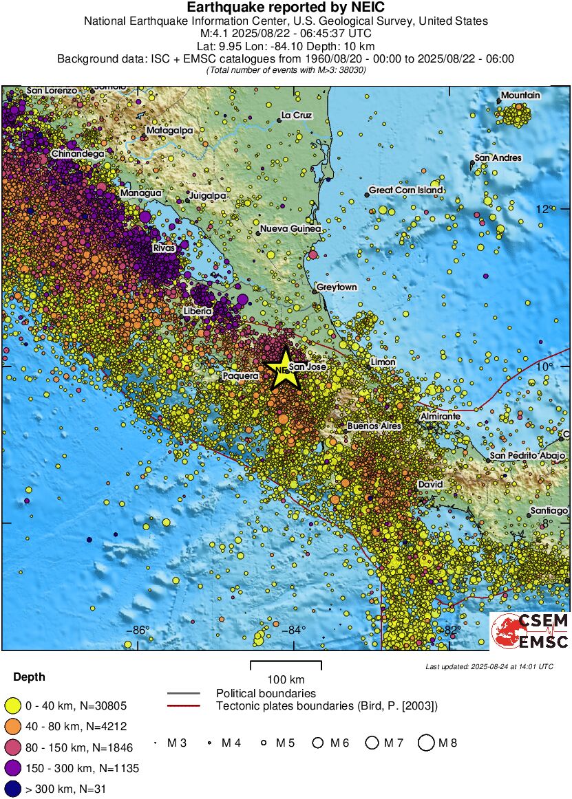 regional historical seismicity