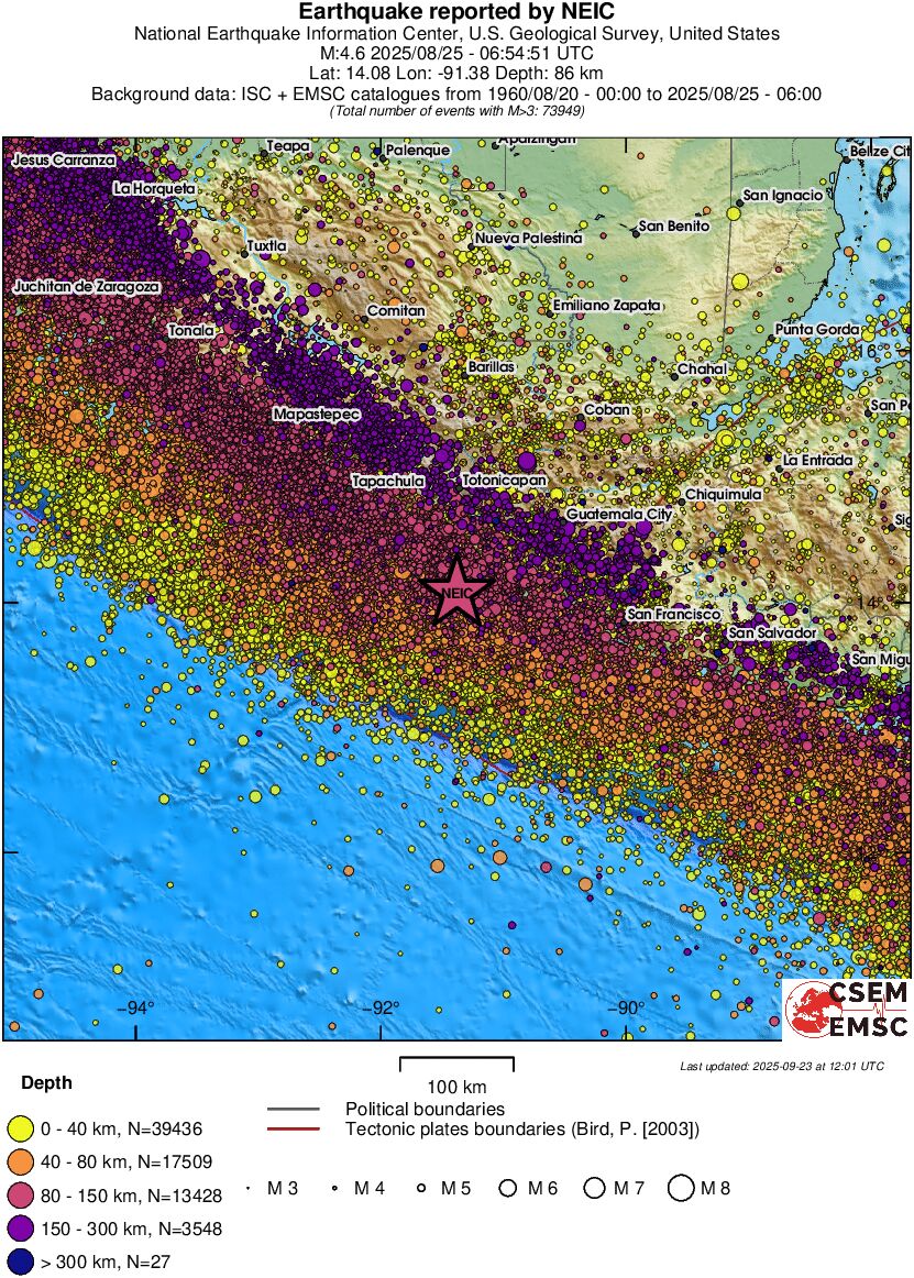 regional historical seismicity