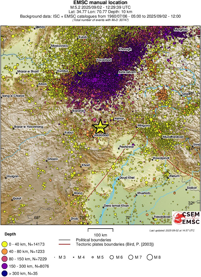 regional historical seismicity