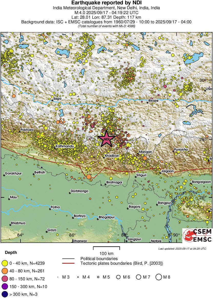 regional historical seismicity