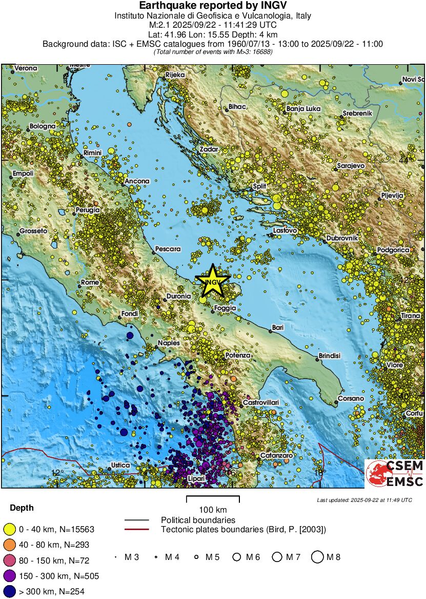 regional historical seismicity