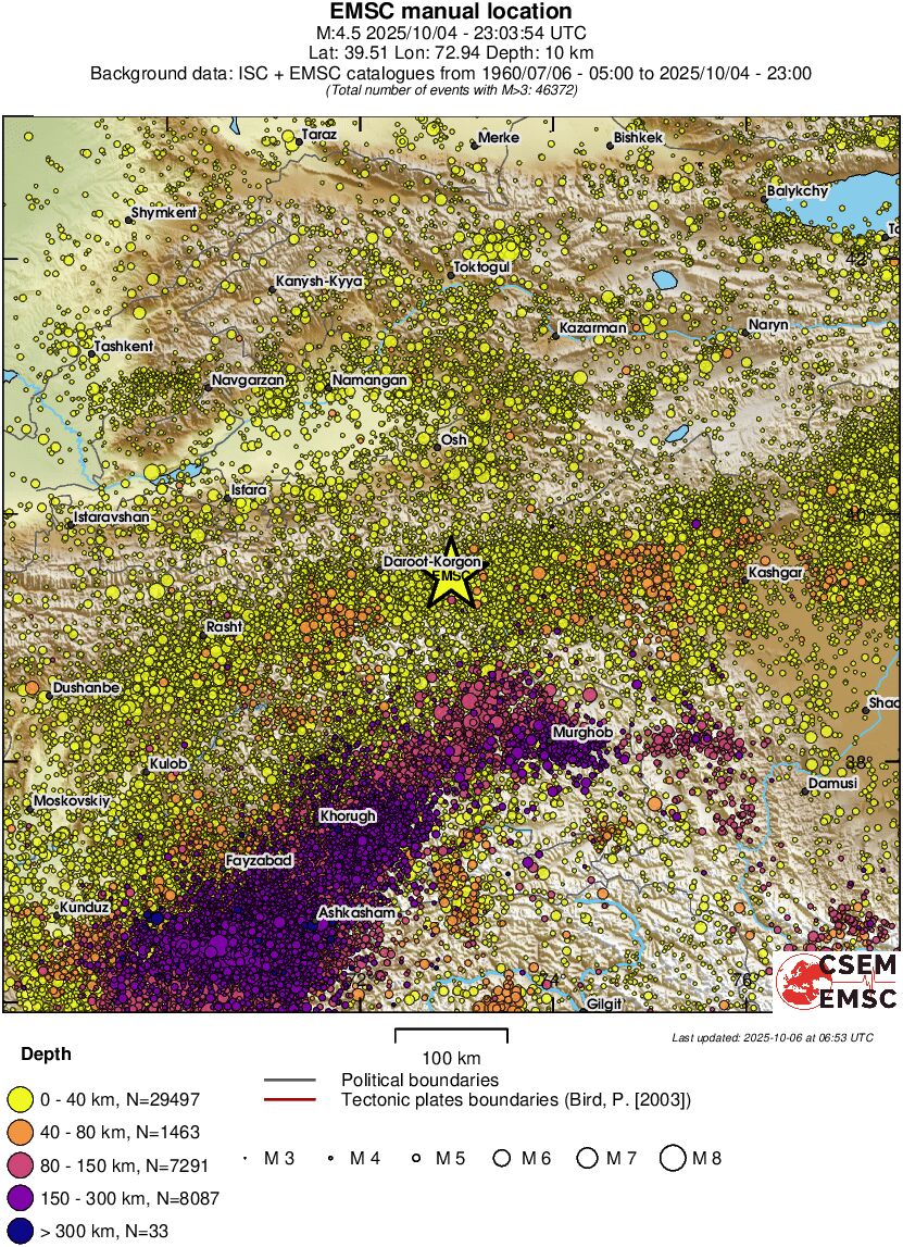 regional historical seismicity