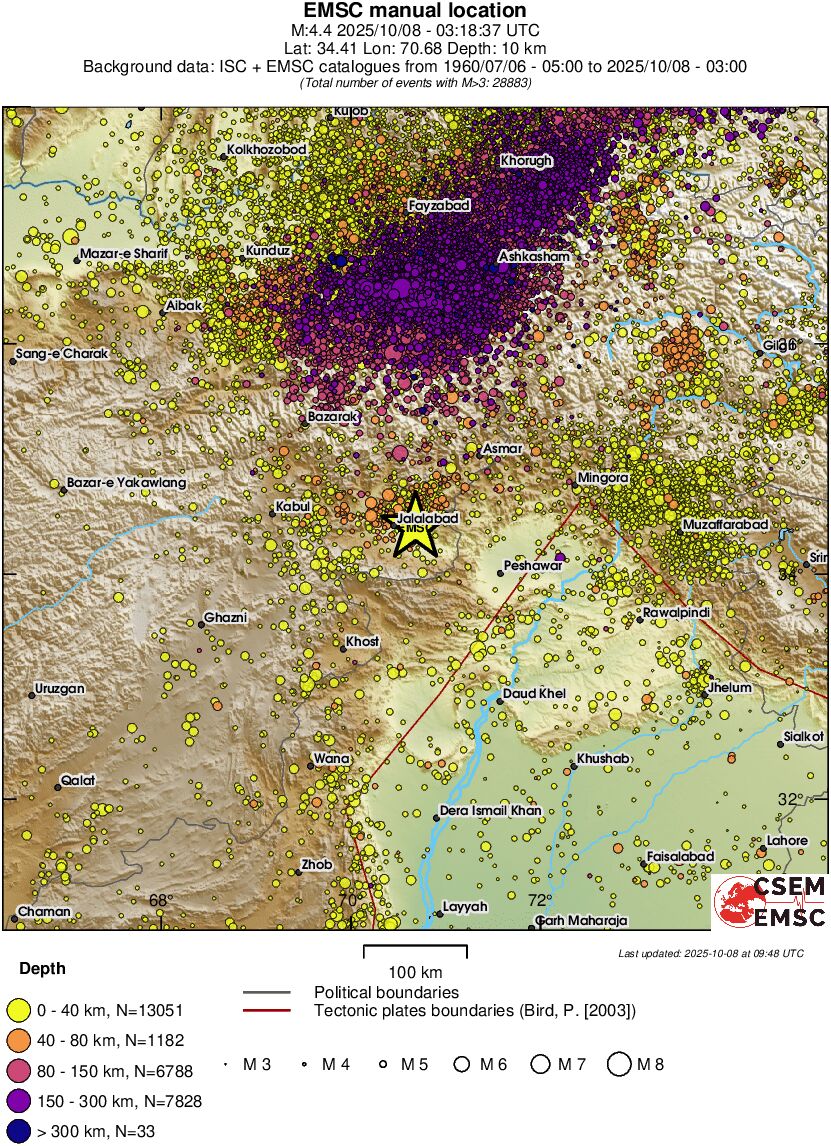 regional historical seismicity