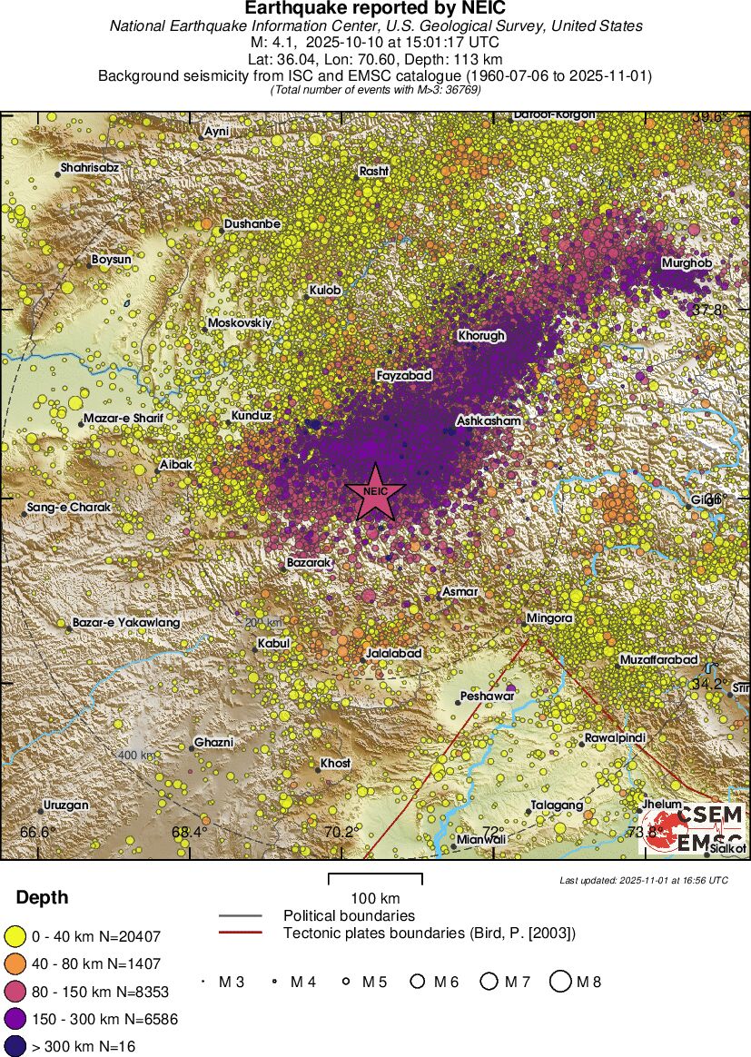 regional historical seismicity