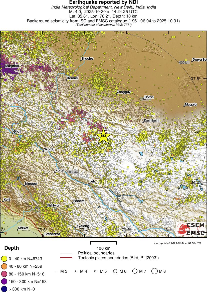 regional historical seismicity