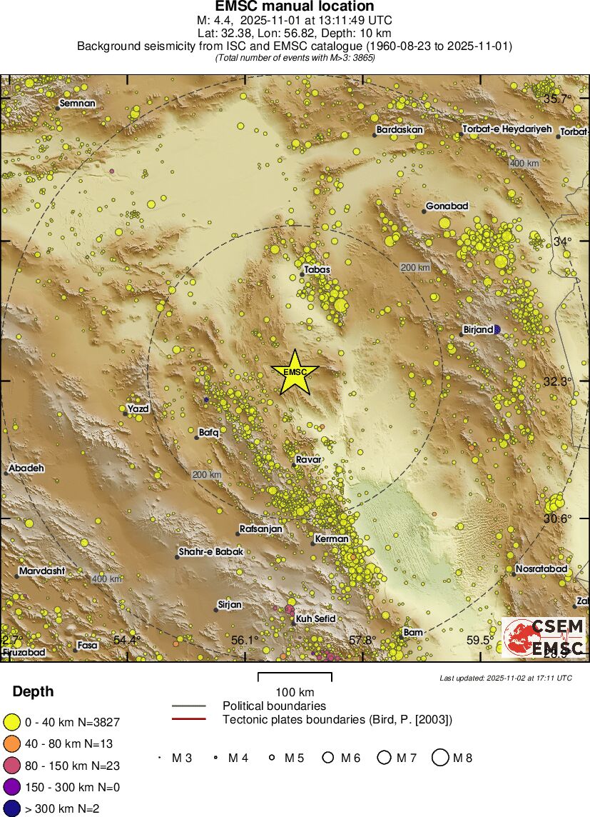 regional historical seismicity